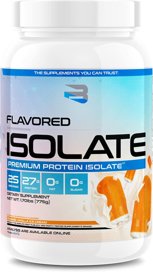 Believe Supplements Orange Vanilla Ice Cream Flavored Isolate - High-Quality Protein Powder