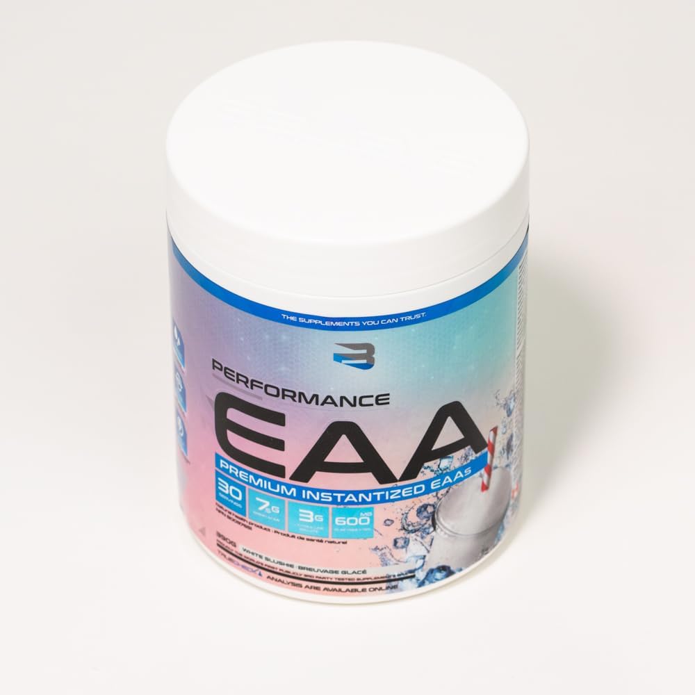 Believe Supplements Performance EAA Formula - Enhance Muscle Recovery & Hydration | Sugar-Free & Delicious Flavors | White Slushie (30 Servings)
