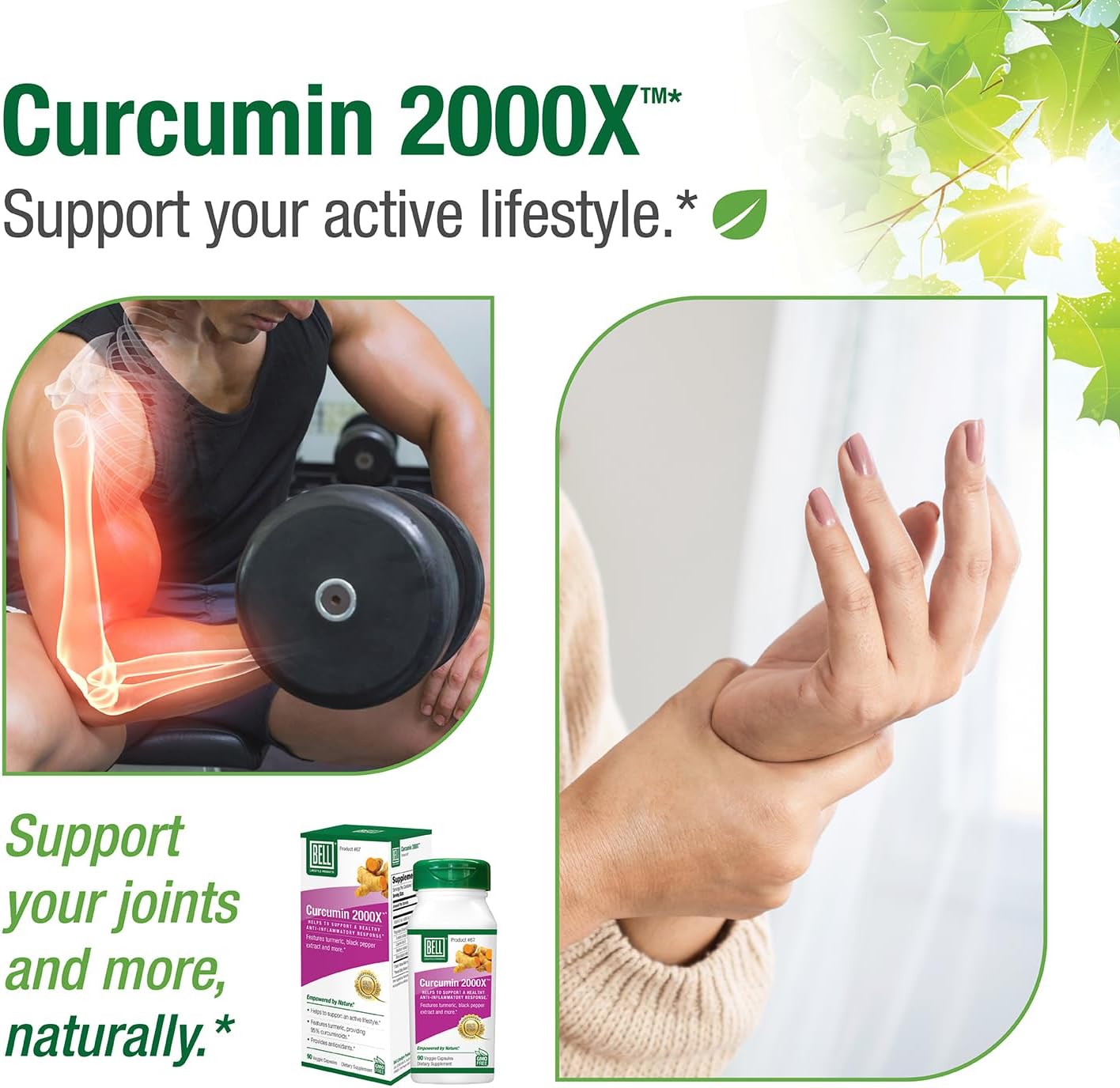 Bell Curcumin 2000X® Supplements - Proprietary Blend for Digestion, Inflammation, Cardiovascular Health - 90 Units