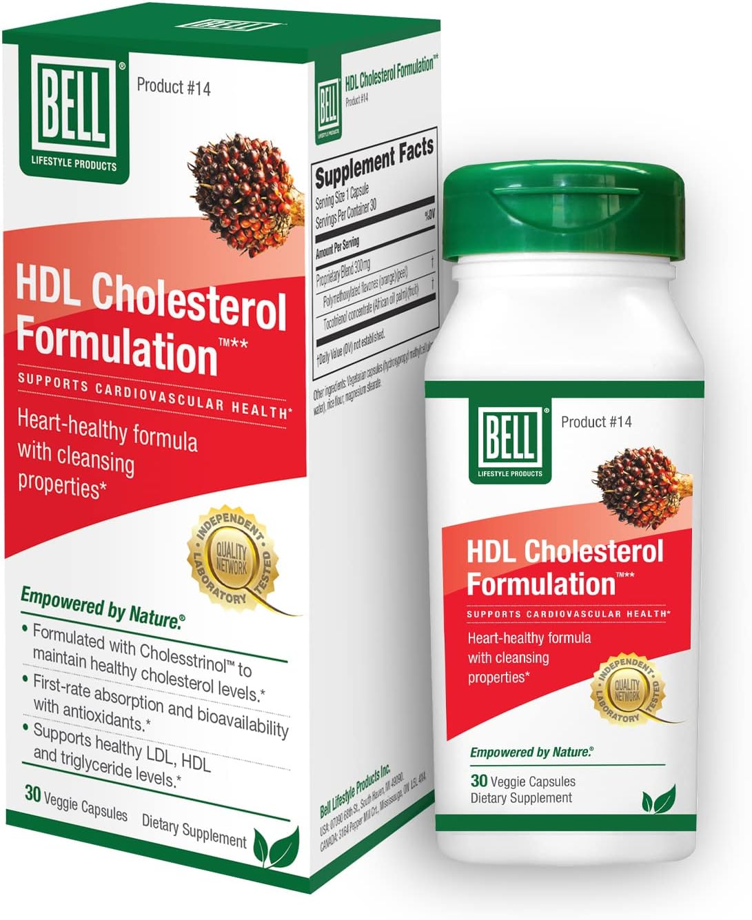 Bell HDL Cholesterol Formulation™ - Effective Cholesterol Health Supplement for Women and Men - 30 Capsules
