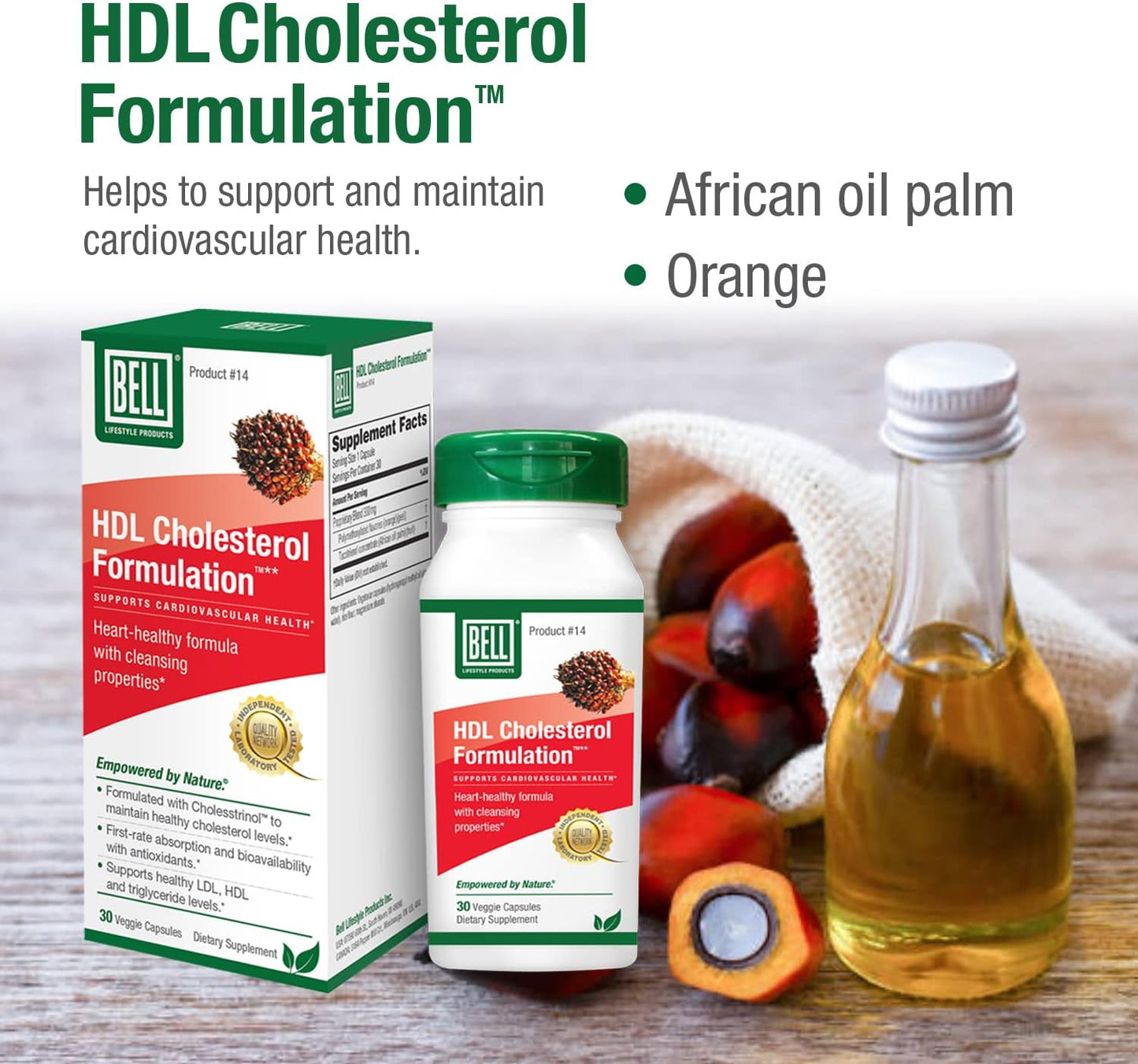 Bell HDL Cholesterol Formulation™ - Effective Cholesterol Health Supplement for Women and Men - 30 Capsules