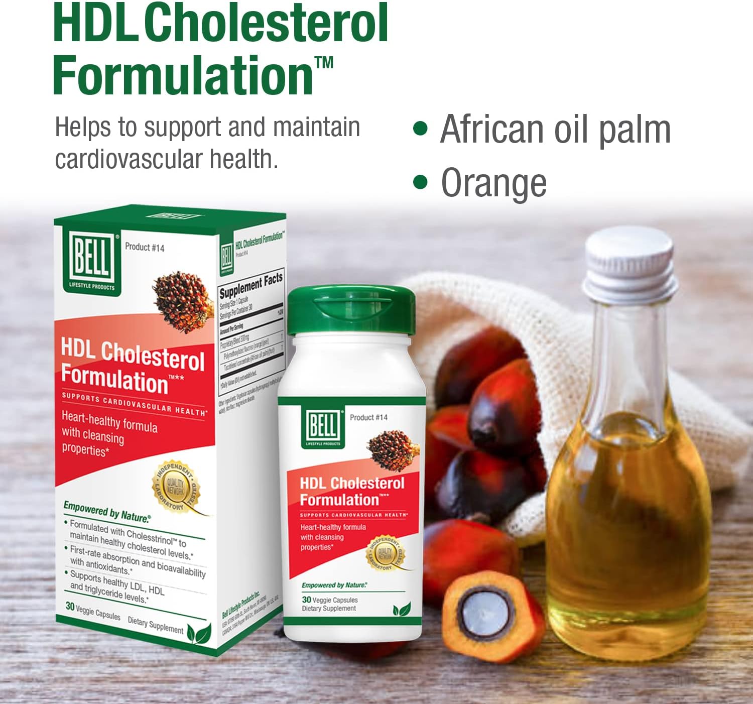 Bell HDL Cholesterol Formulation™ - Effective Cholesterol Health Supplement for Women and Men - 30 Capsules