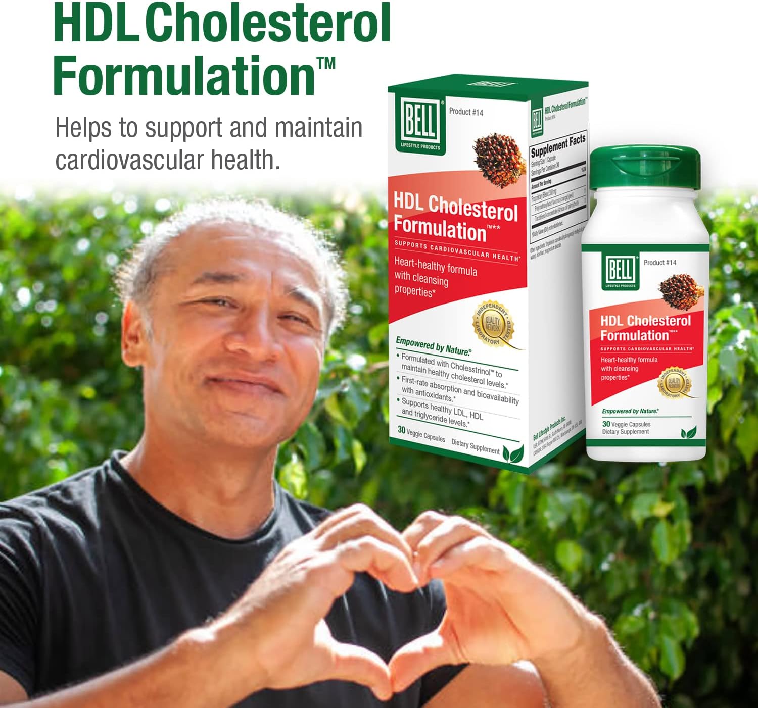 Bell HDL Cholesterol Formulation™ - Effective Cholesterol Health Supplement for Women and Men - 30 Capsules
