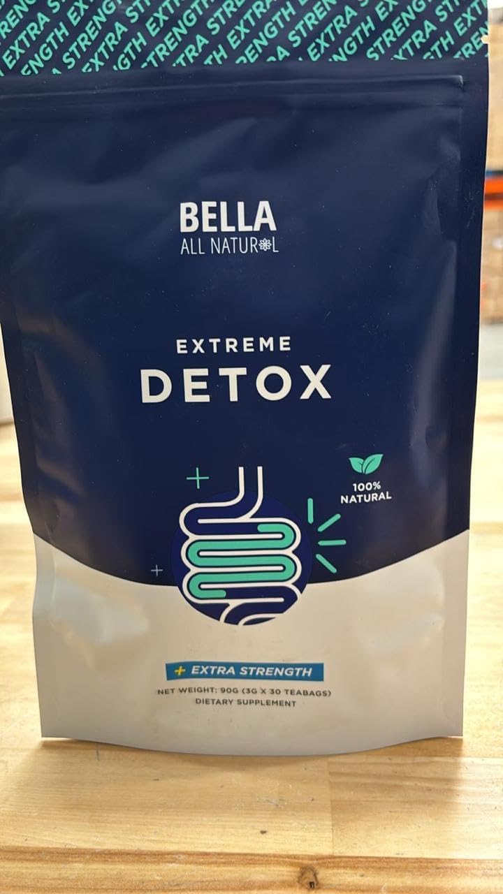Bella All Natural Extreme Detox Tea - Herbal Body Cleanse & Colon Cleanser, 3.17 Ounce Size