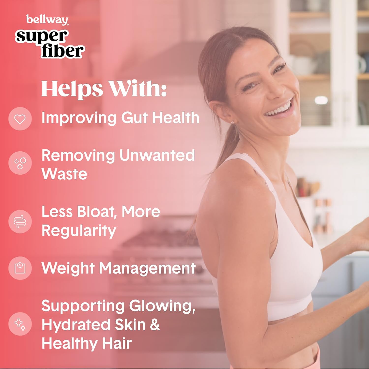 Bellway Mixed Berry Super Fiber Powder with Fruit and Collagen Boost in Strawberry Lemonade Flavor