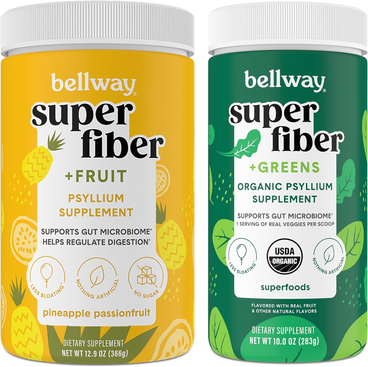 Bellway Pineapple Passion Fruit Super Fiber Powder with Greens - Boost Your Daily Fiber Intake with Delicious Fruit Flavors