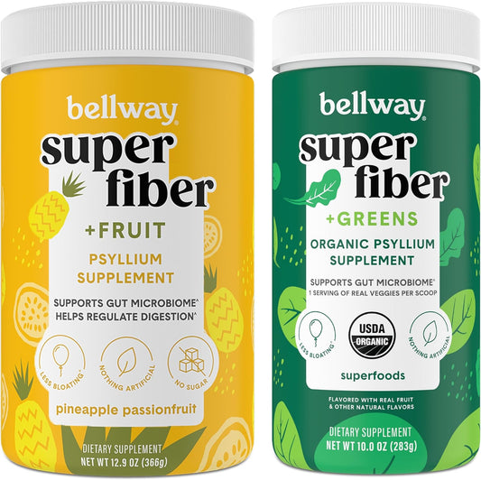 Bellway Pineapple Passion Fruit Super Fiber Powder with Greens - Boost Your Daily Fiber Intake with Delicious Fruit Flavors