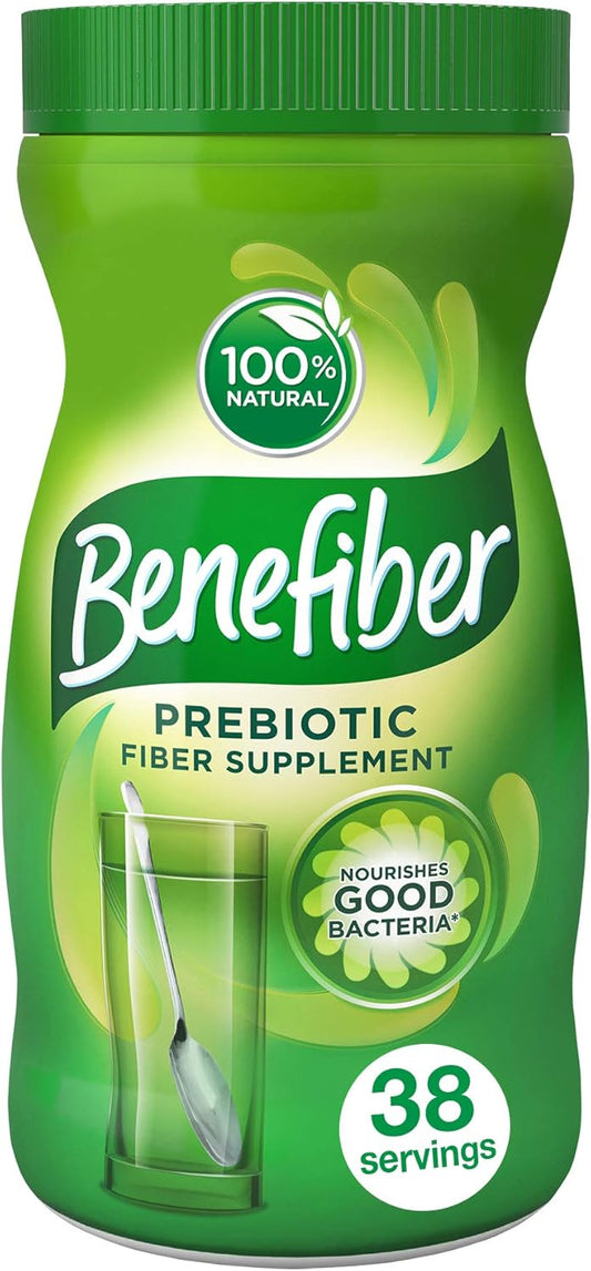 Benefiber Daily Prebiotic Fiber Supplement Powder - 100% Natural, Taste-Free, 38 Servings - 5.4 oz