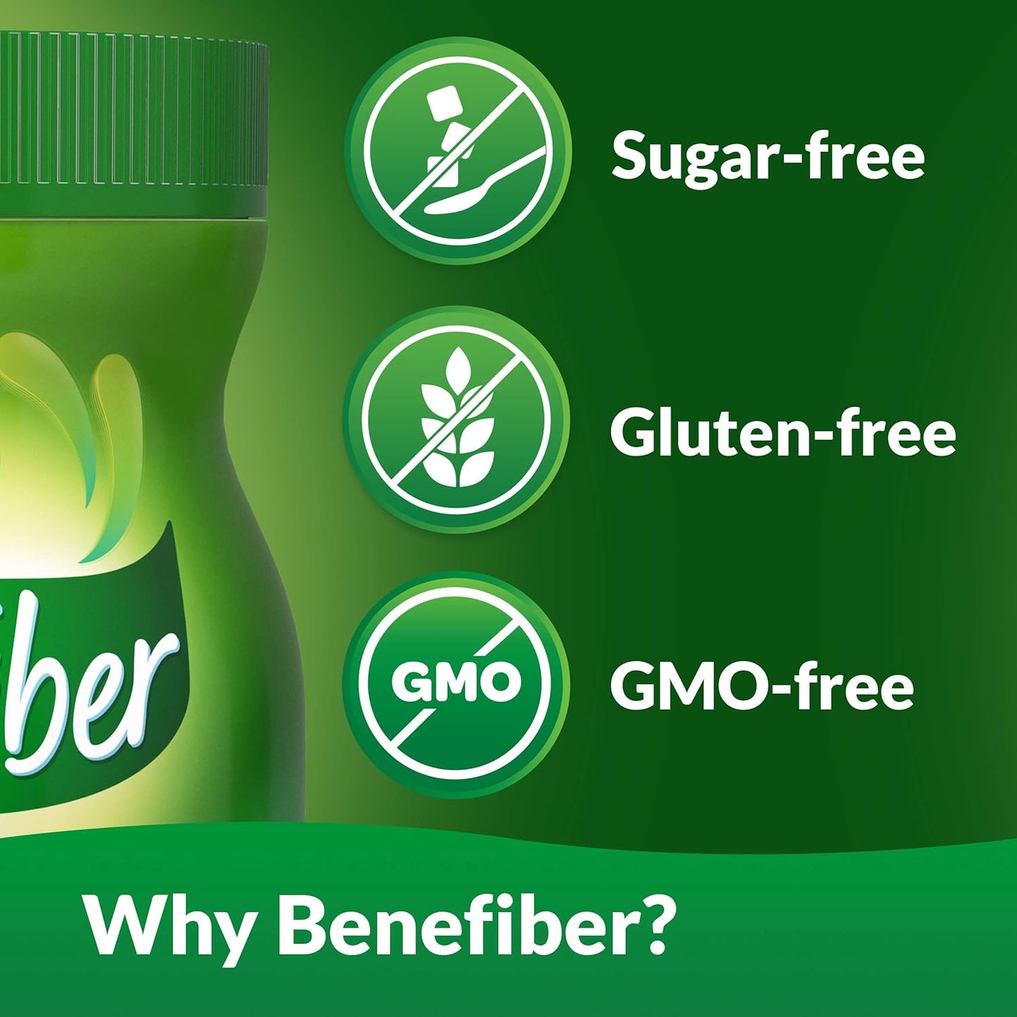 Benefiber Daily Prebiotic Fiber Supplement Powder - 100% Natural, Taste-Free, 38 Servings - 5.4 oz
