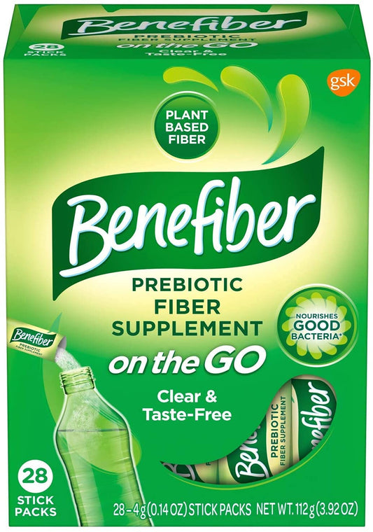 Benefiber Digestive Health Fiber Supplement Stick Packs - Taste-Free, Sugar-Free (28 Count, 6 Pack)
