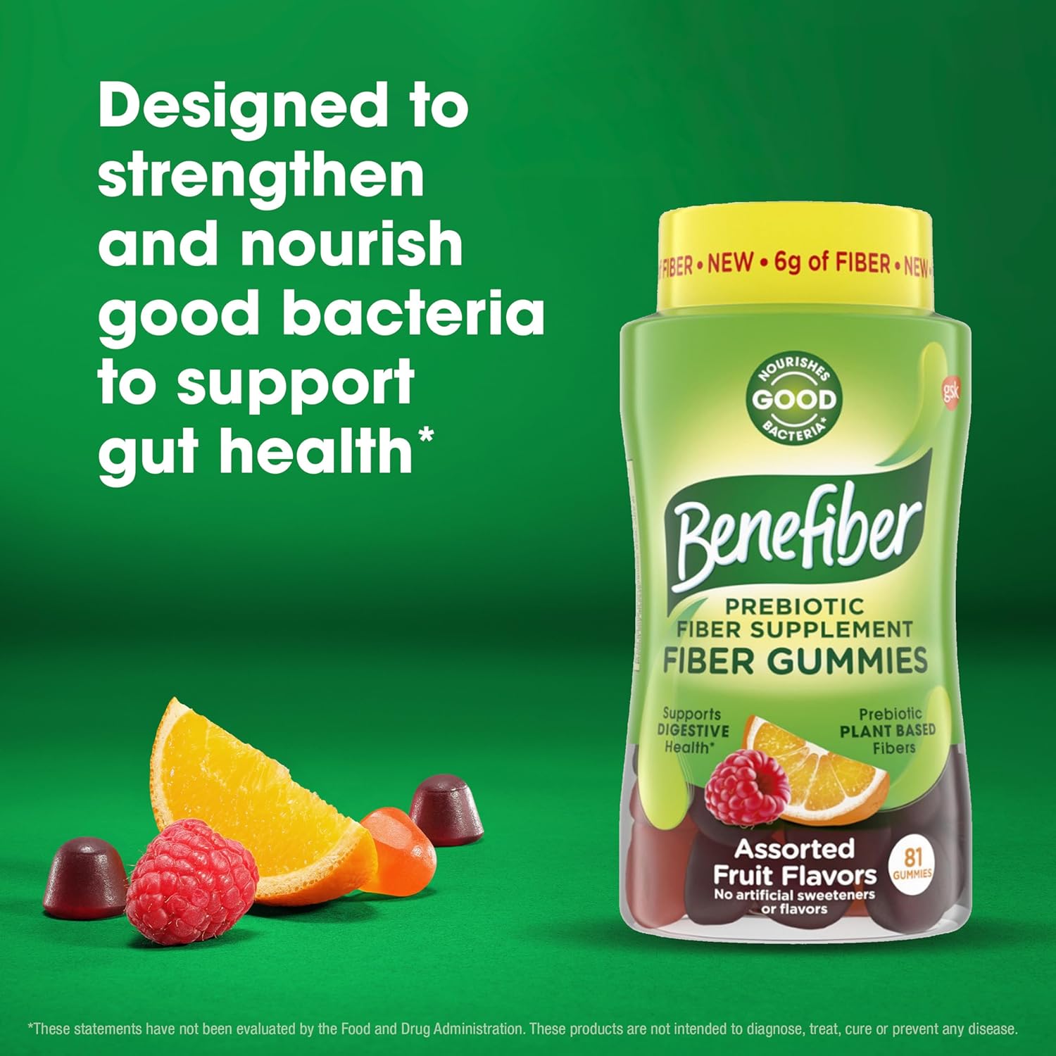 Benefiber Prebiotic Fiber Gummies - Assorted Fruit Flavor, 81 Count for Digestive Health