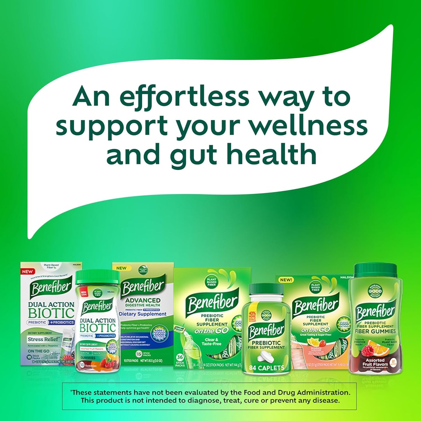 Benefiber Prebiotic Fiber Gummies with Probiotics - Digestive Health Support - 50 Assorted Fruit Flavors