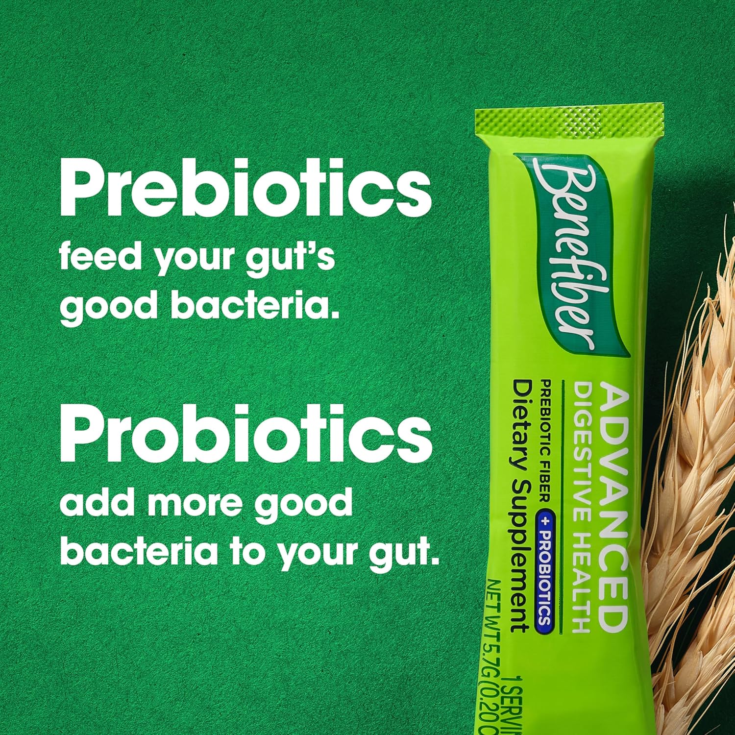 Benefiber Prebiotic Fiber Powder with Probiotics for Digestive Health - 15 Sticks, 3.0 oz - Low FODMAP Formula
