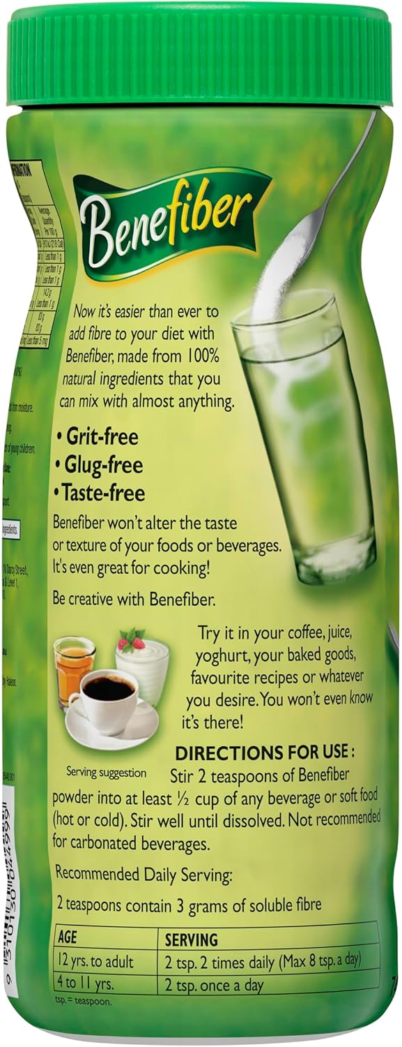 Benefiber Taste-Free Fiber Supplement Powder 261g - 74 Servings, Sugar-Free for Digestive Health