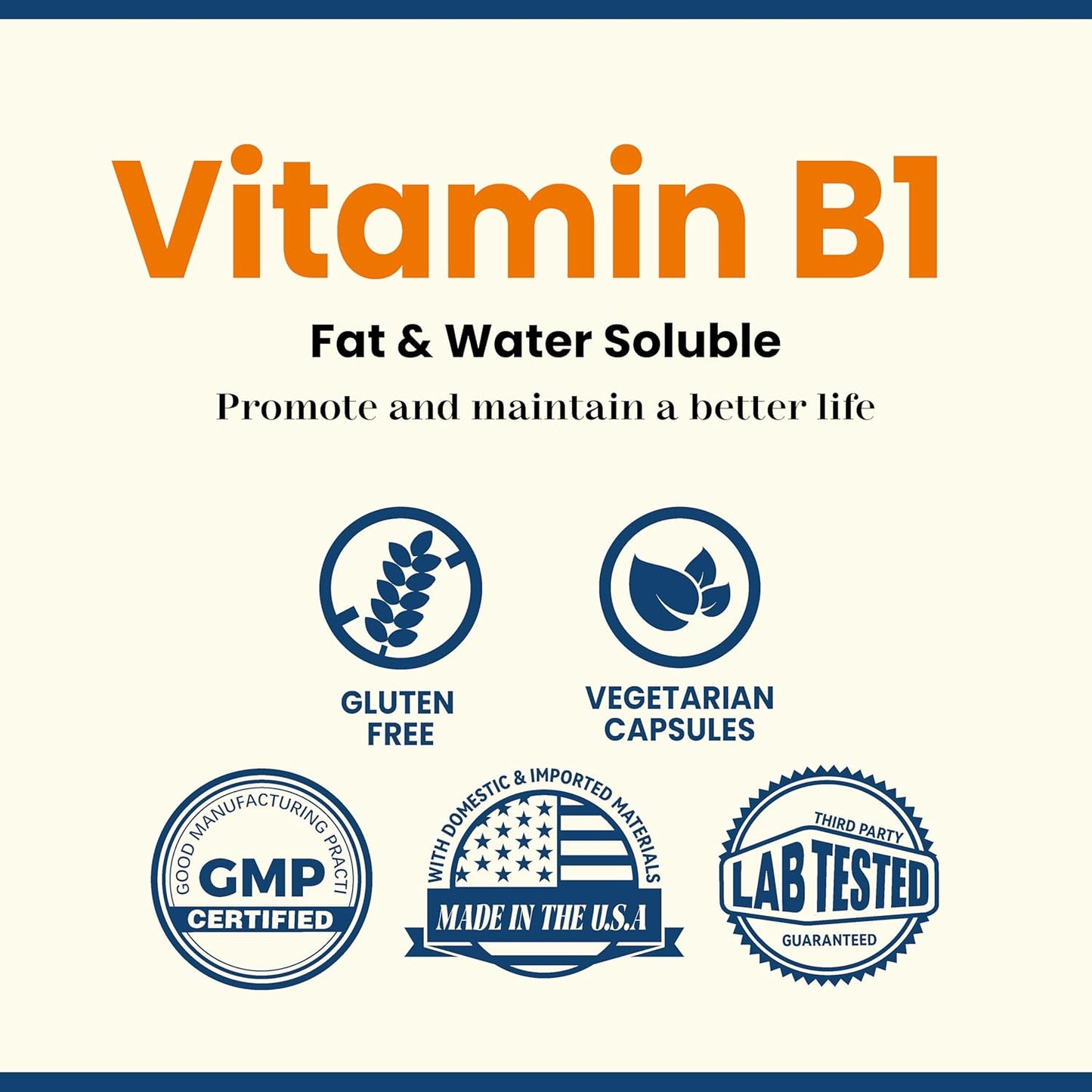 Benfotiamine 500mg Capsules - Fat-Soluble Vitamin B1 for Healthy Metabolism - High Potency, Gluten-Free, Non-GMO, Vegetarian - 120 Count