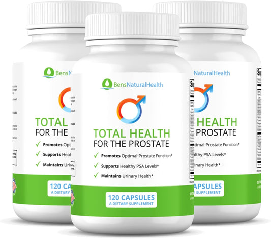 Ben's Total Health Prostate Supplements for Men - 360 Capsules with Beta Sitosterol for Prostate Relief and Health