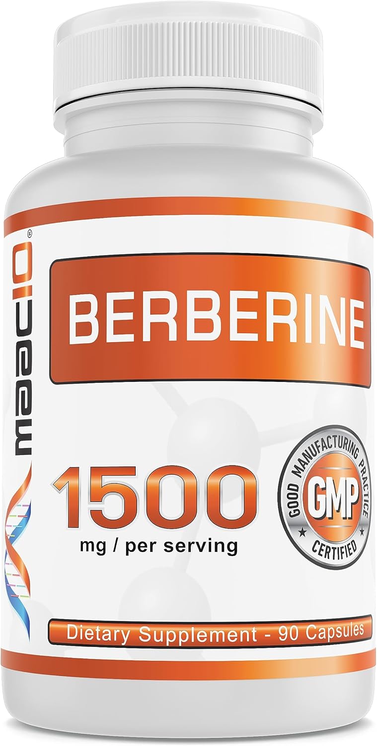 Berberine 1500mg AMPK Activator for Healthy Aging, Heart Health, and Immune Support - Non-GMO, Gluten Free, Vegan - 90 Capsules