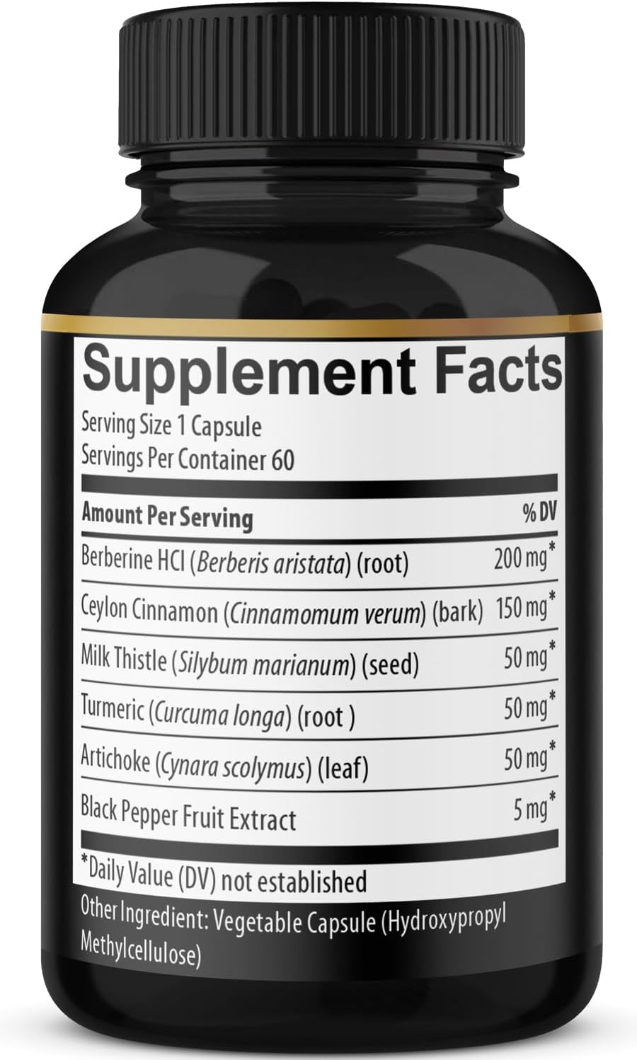 Berberine Supplement Plus Ceylon Cinnamon, Turmeric, Artichoke, Milk Thistle, Black Pepper - 2 Pack - 120 Capsules - 4 Months Supply