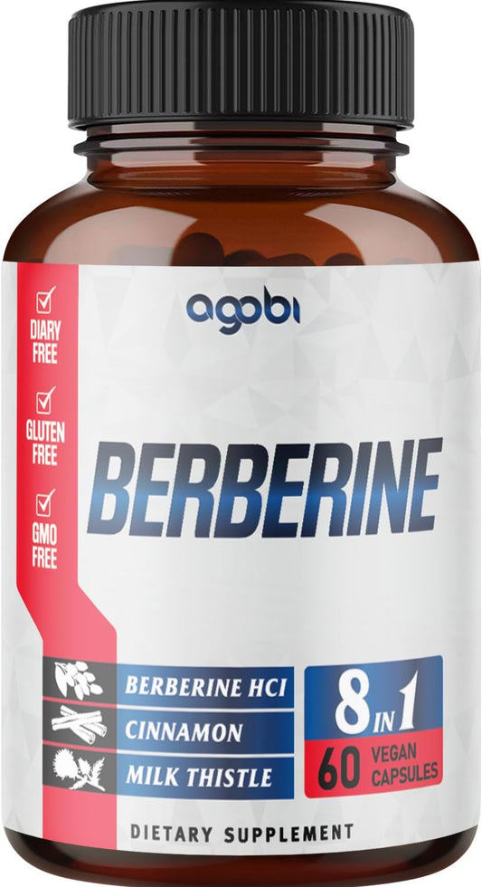 Berberine Supplement with Ceylon, Milk Thistle, Turmeric, Elderberry - 60 Count for Immune, Cardiovascular & Gastrointestinal Support