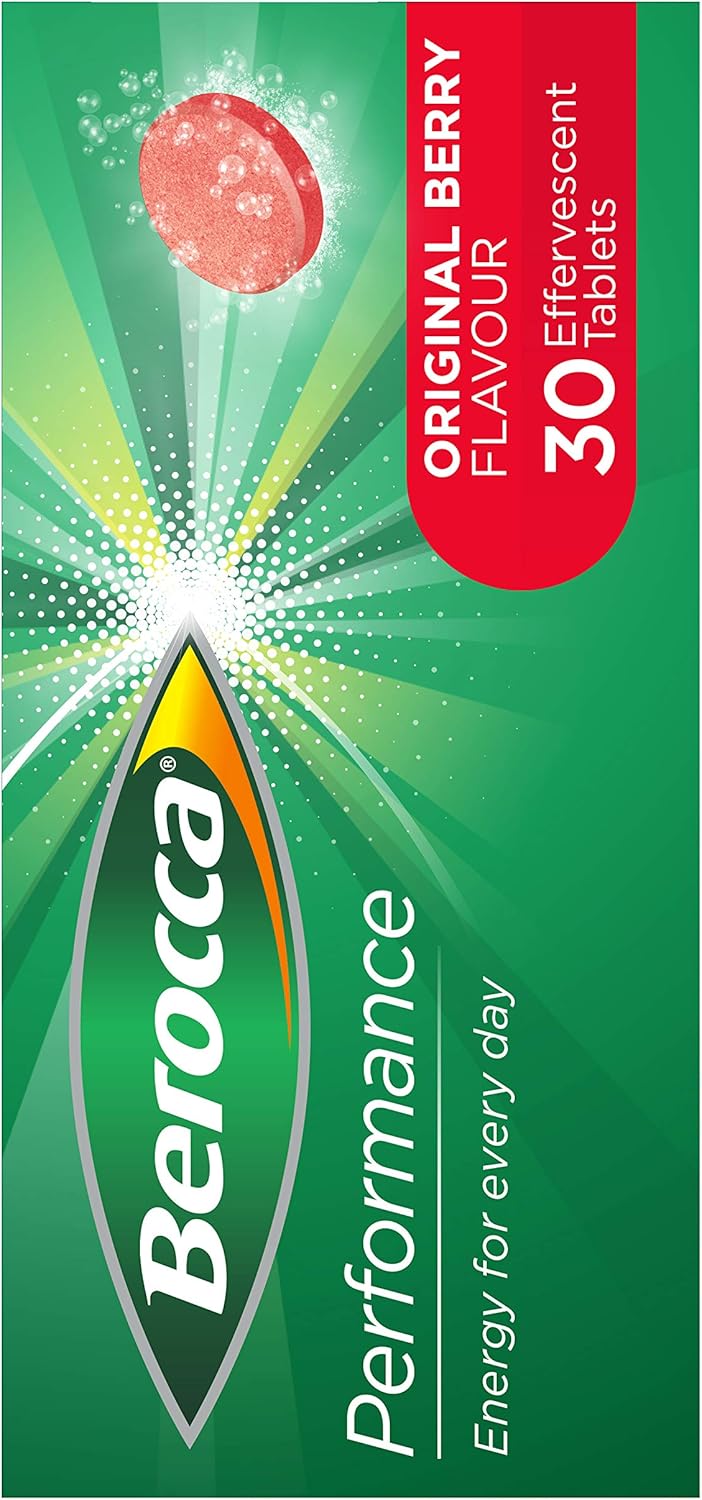 Berocca Performance 30 Effervescent Tablets - Original Berry Flavor, International Formula, No Caffeine