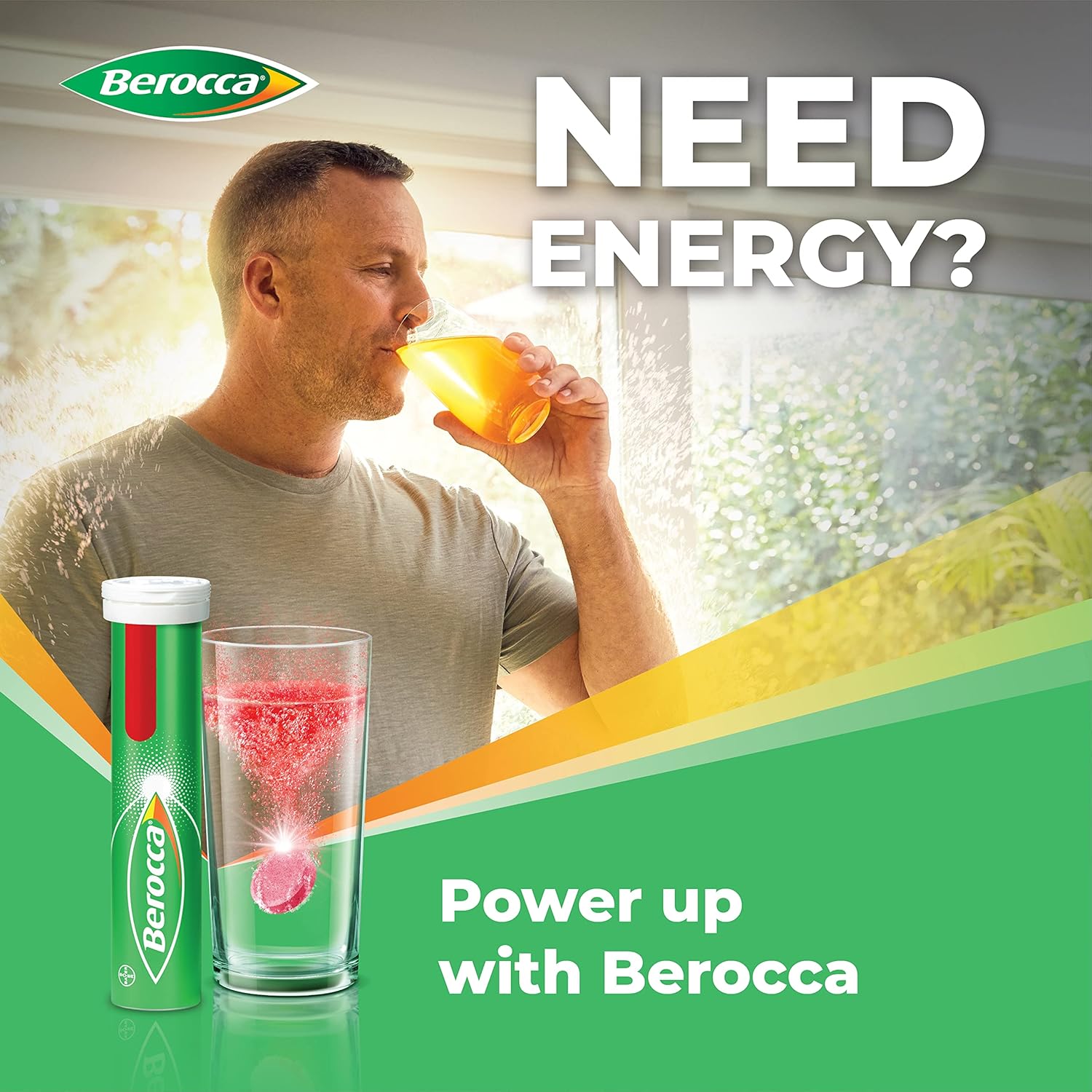 Berocca Performance 30 Effervescent Tablets - Original Berry Flavor, International Formula, No Caffeine