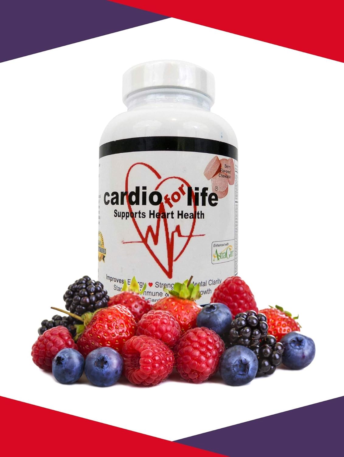Berry Chewable CardioForLife - 60 Tablets for Heart Health
