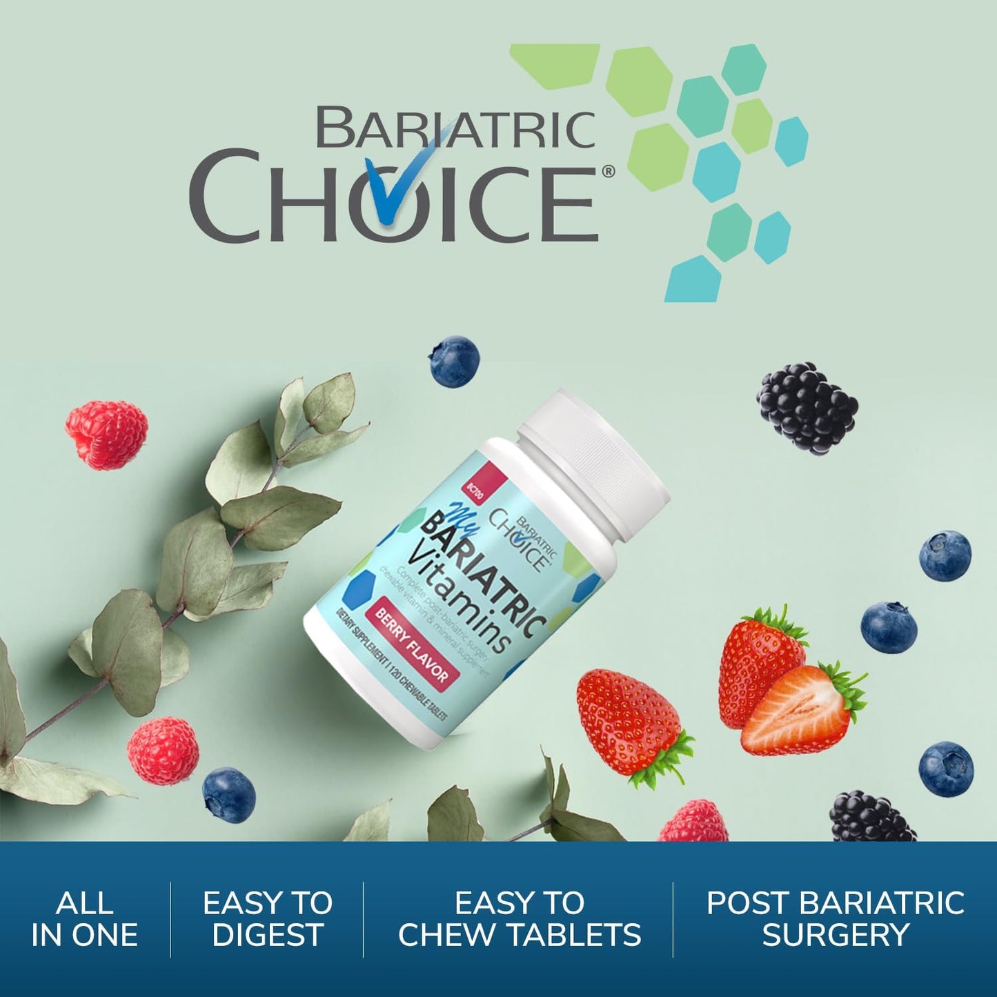 Berry Flavored Bariatric Chewable Multivitamin with Iron & Calcium - 120 Count