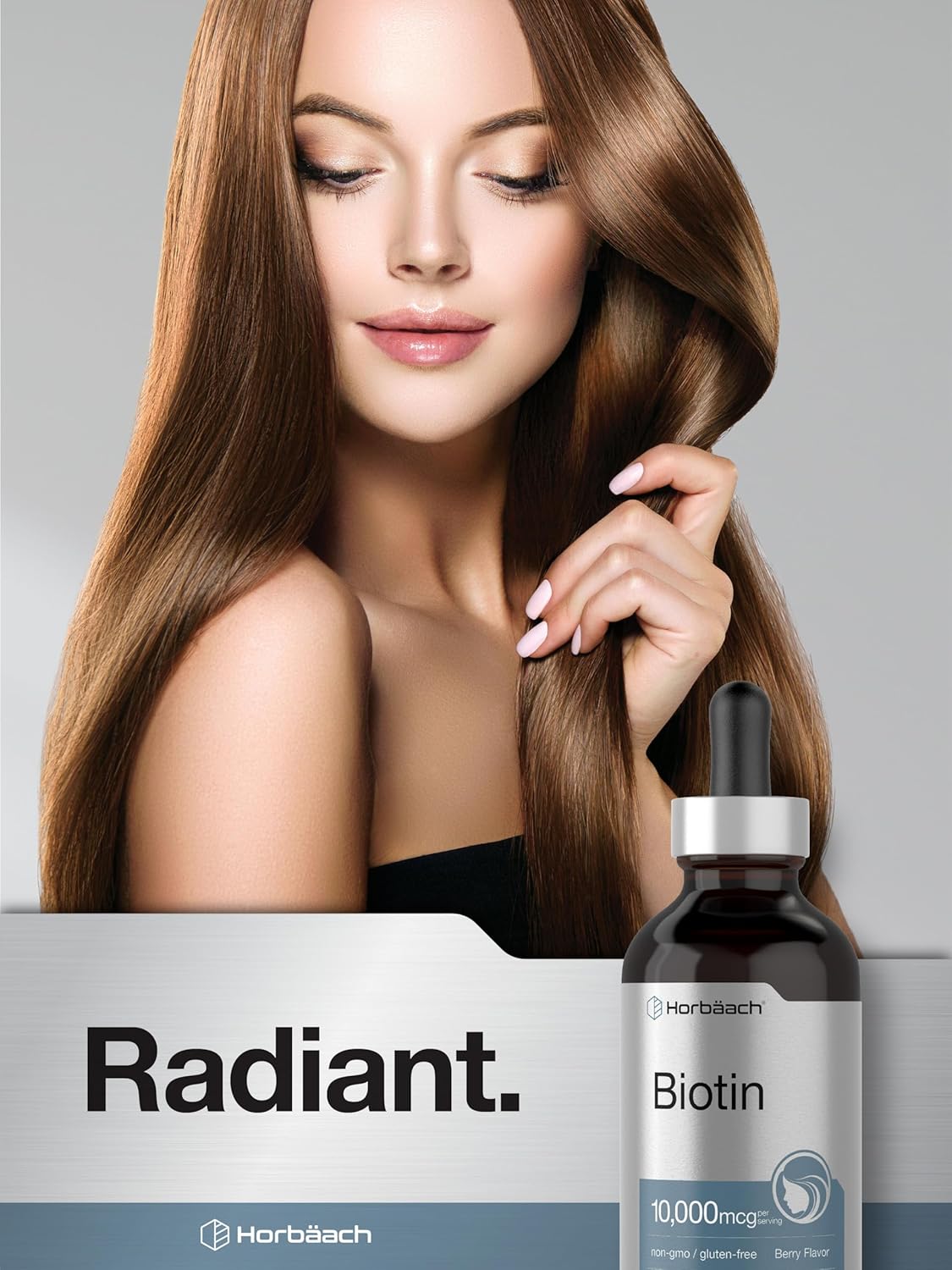 Berry Flavored Biotin Liquid Drops | 10000mcg | 4 fl oz | Vegetarian, Non-GMO & Gluten-Free