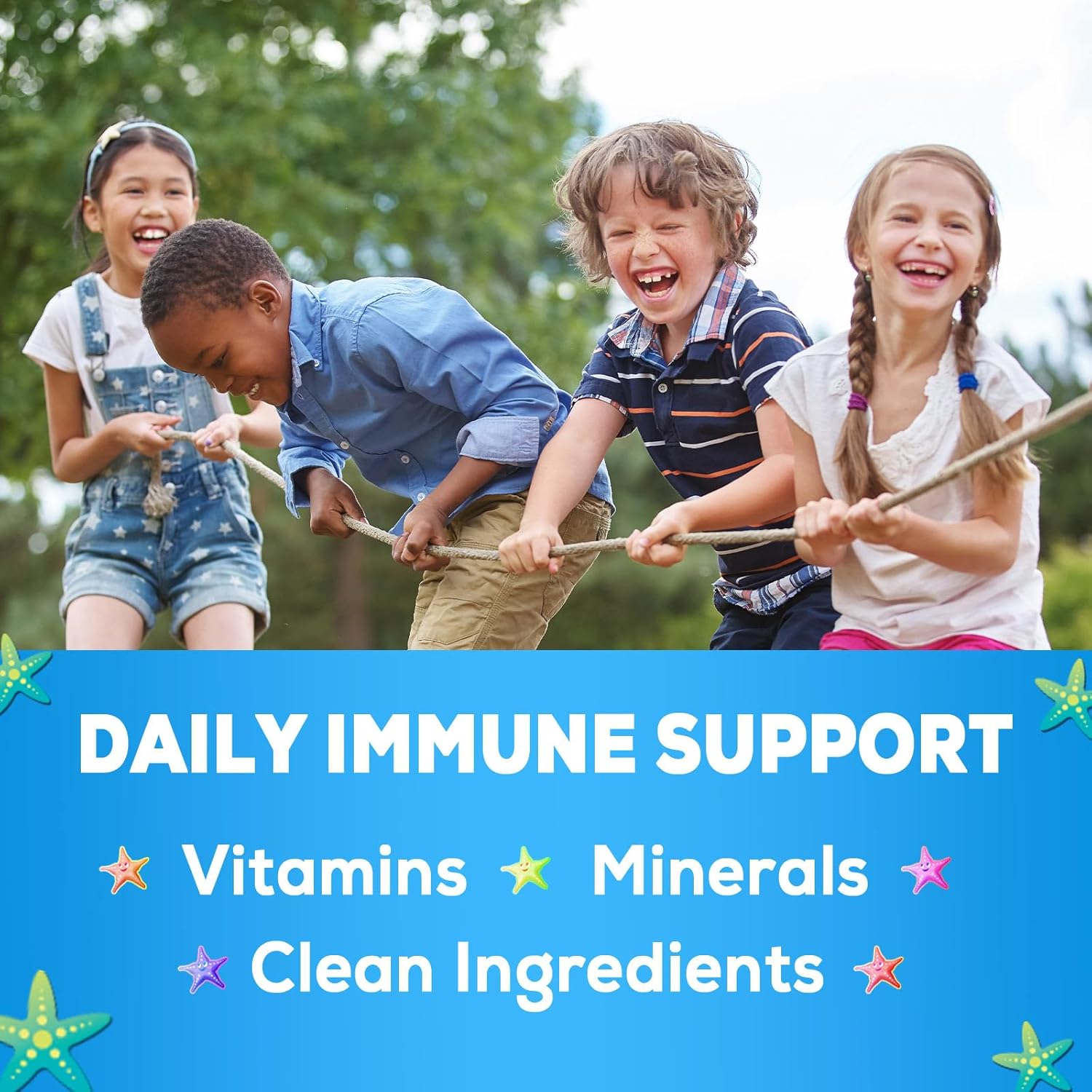 Berry Flavored Kids Immune Support Gummies with Echinacea, Zinc, Vitamin C - Non-GMO, Gluten-Free Vegan Children's Vitamins - 120 Chewable Immunity Gummy Bears