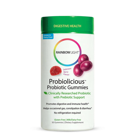 Berry Flavored Probiolicious Gummies with Bacillus Coagulans, Inulin, and FOS for Gut and Immune Health - 50 Count