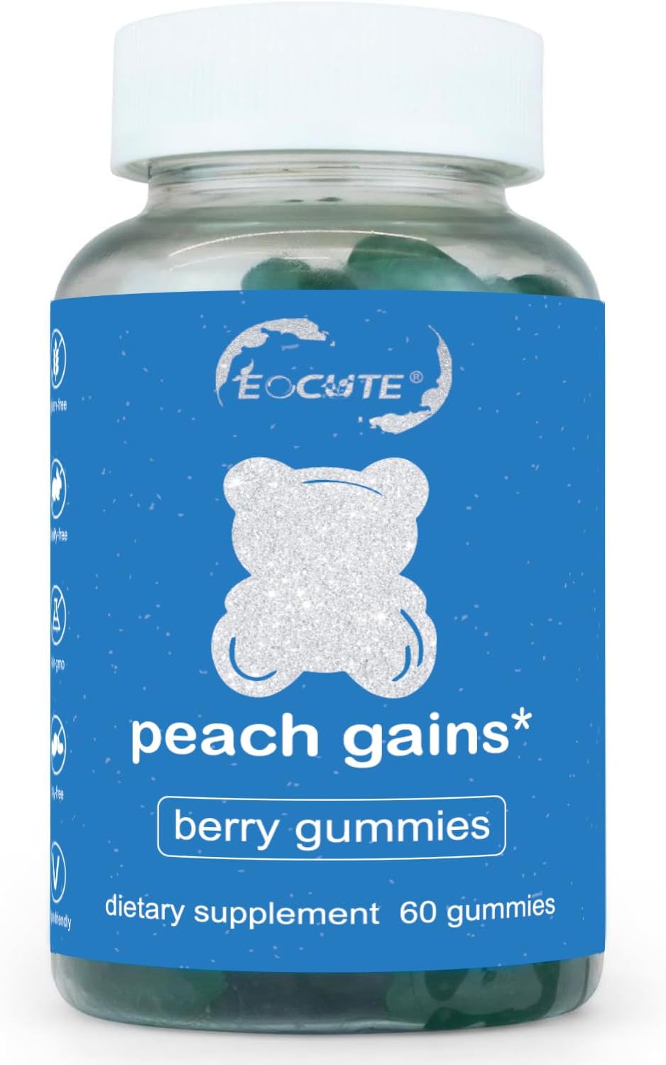 Berry Flavored Women's Workout Support Gummies with Peach and Strawberry Flavors - Multivitamin Supplement