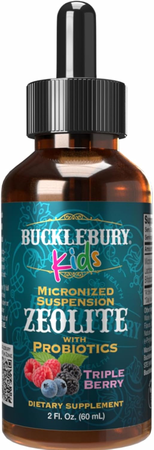 Berry-Flavored Zeolite Liquid Suspension with Probiotics for Kids - Natural Health Support - 2 Fl Oz