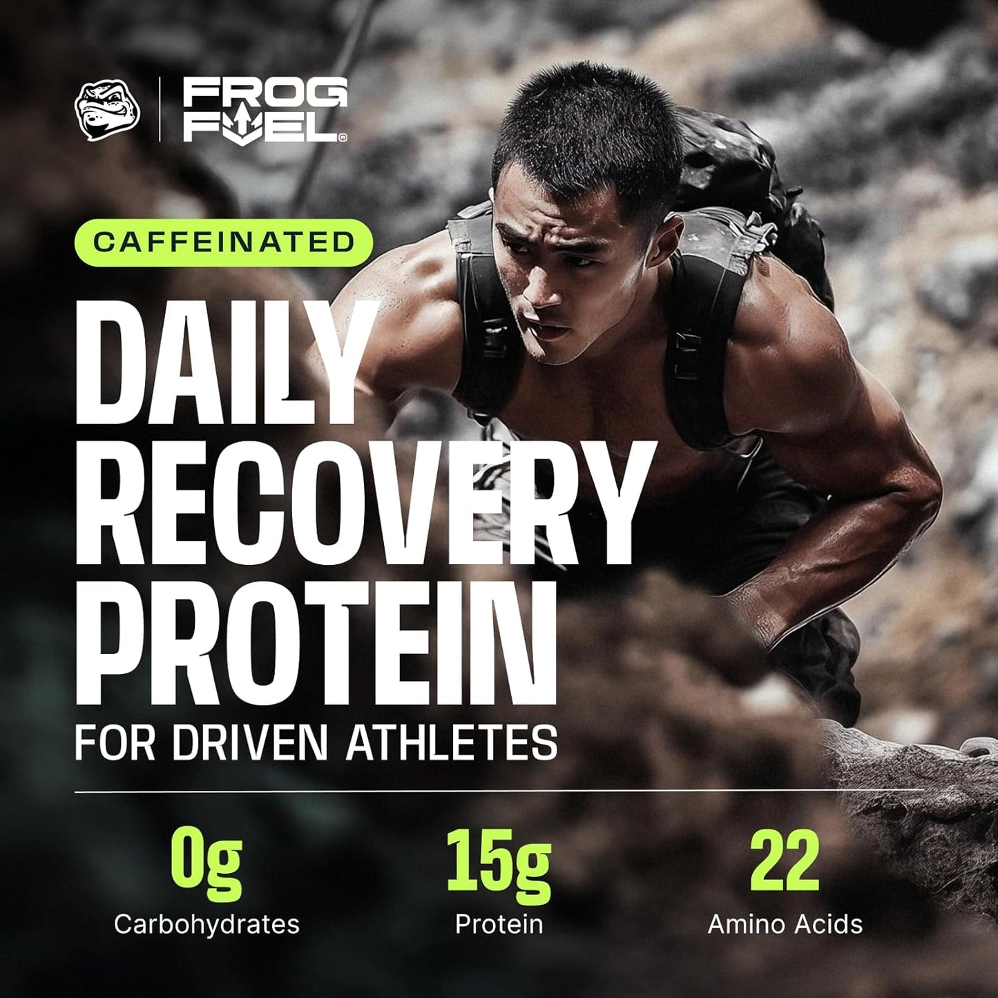 Berry Frog Fuel Power Energized Protein Shots - 15g Protein, 80mg Caffeine, Grass Fed Collagen, 22 Amino Acids, 0 Carbs - 24 Packets