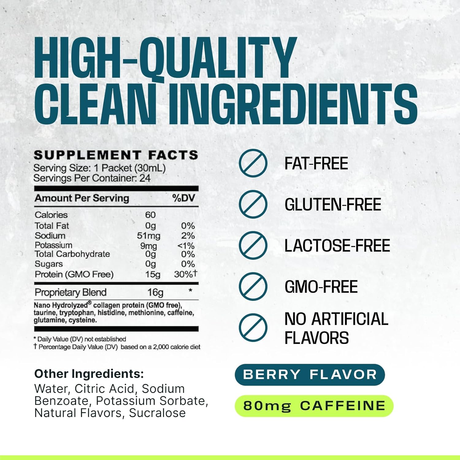Berry Frog Fuel Power Energized Protein Shots - 15g Protein, 80mg Caffeine, Grass Fed Collagen, 22 Amino Acids, 0 Carbs - 24 Packets