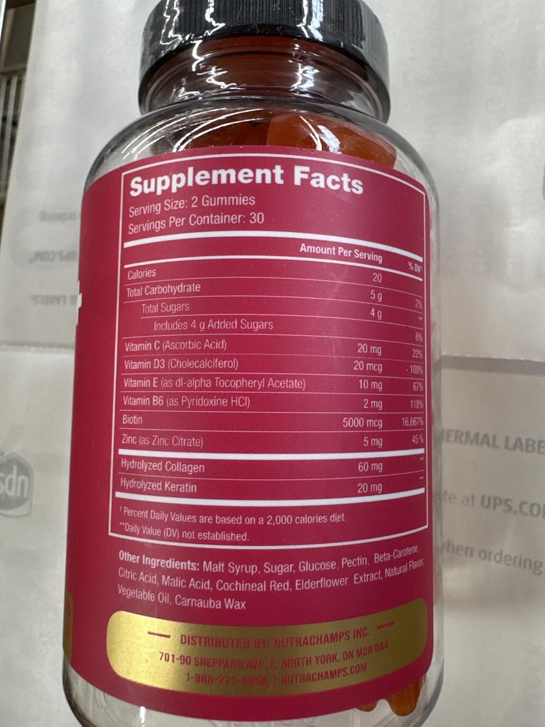 Berry Hair Skin & Nails Gummies with Biotin, Collagen, and Keratin - 5000mcg Biotin Complex for Healthy Hair, Skin, and Nails - Vitamin Supplement for Women and Men