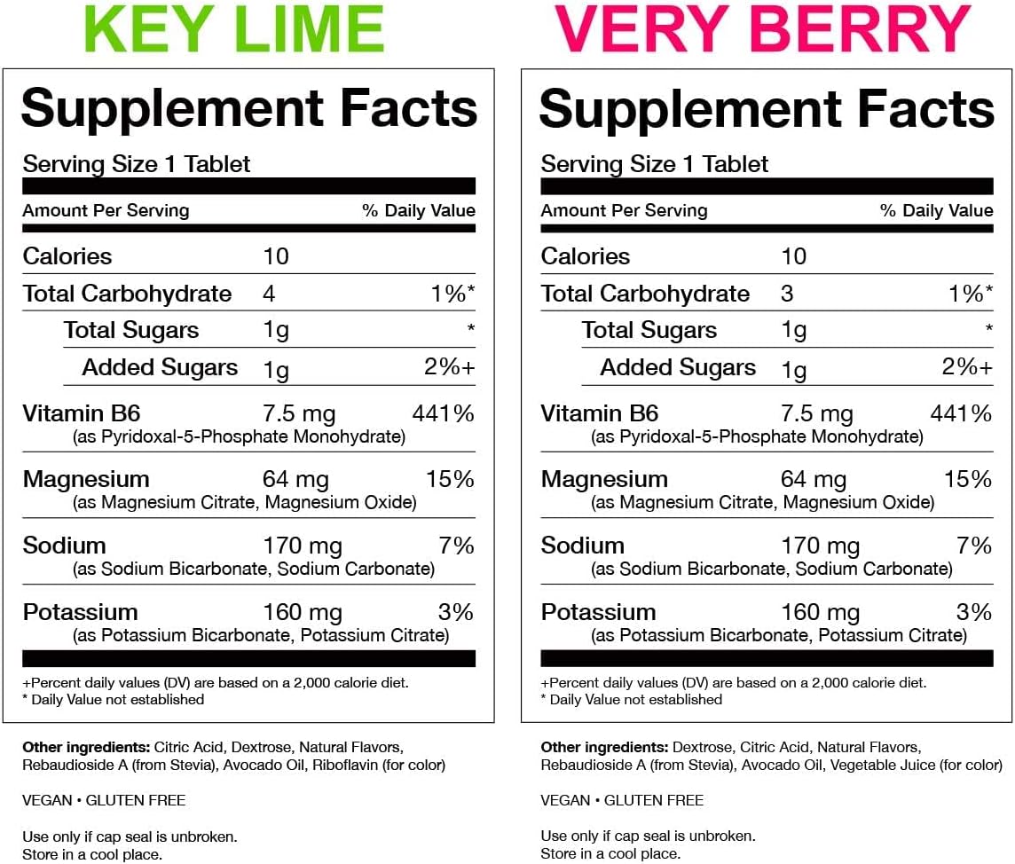 Berry & Lime KSPtabs: All Natural Hydration & Kidney Health Supplement for Combating Calcium Oxalate Crystal Formation - 6 Pack