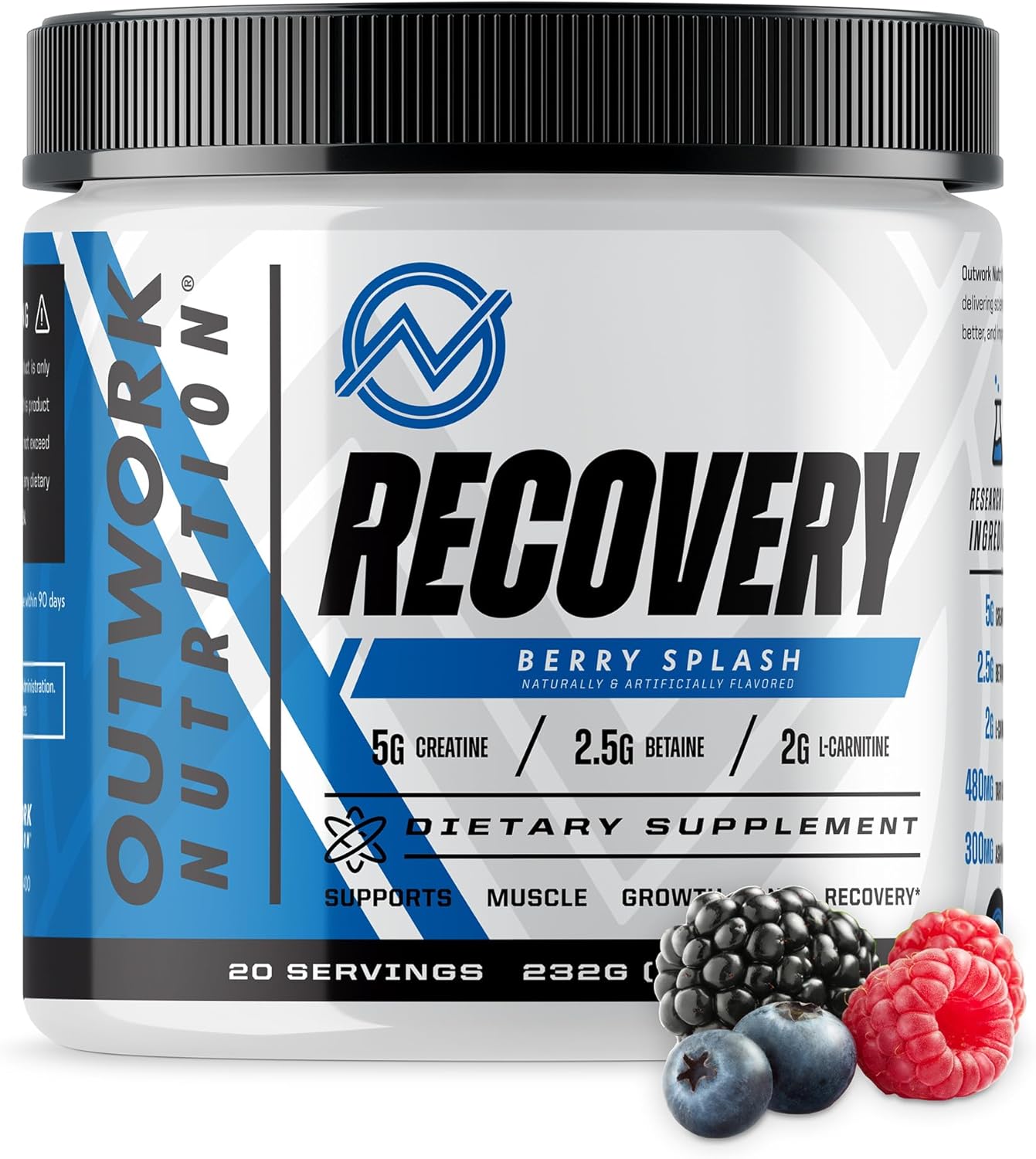 Berry Splash Outwork Nutrition Recovery Supplement Powder - Muscle Builder for Men and Women - Post-Workout Recovery - 240g