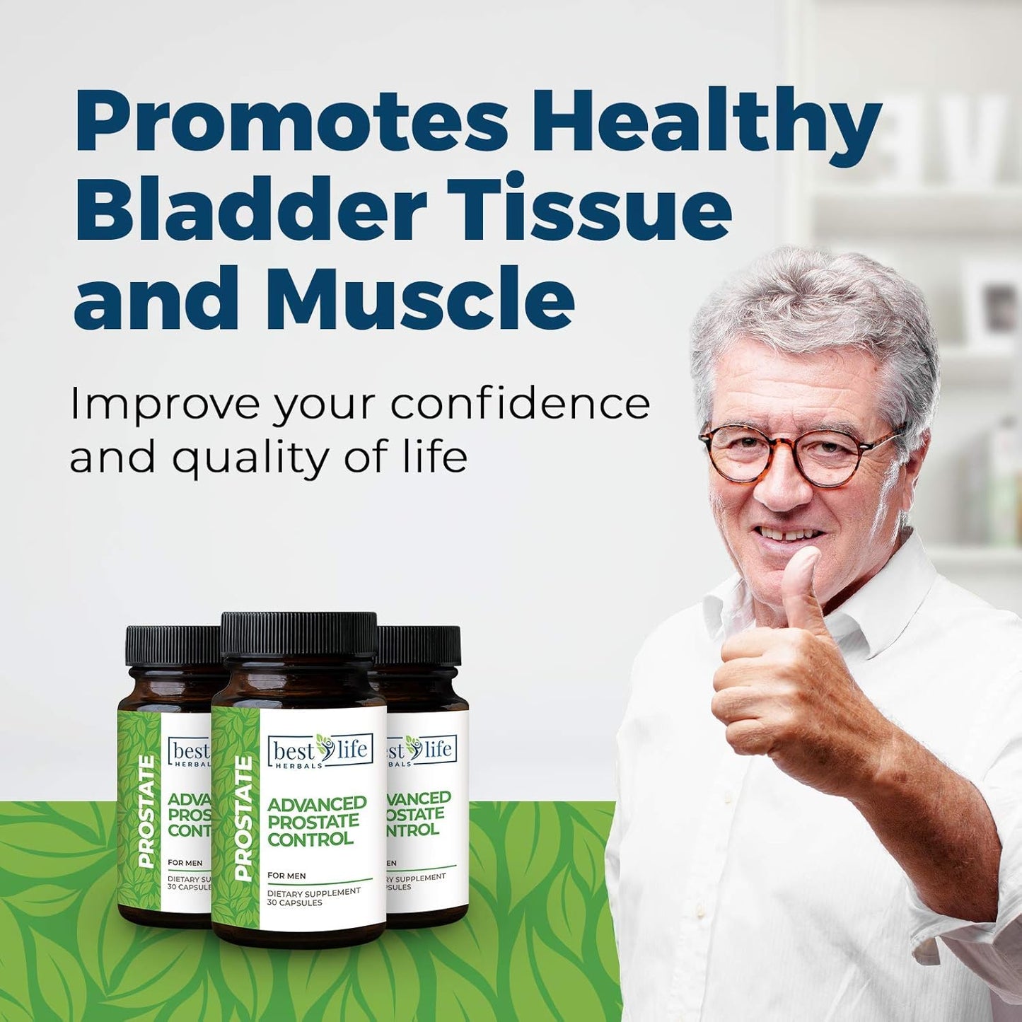 Best Life Herbals Prostate Control Supplement with Saw Palmetto - 1 Bottle for Enlarged Prostate & Overactive Bladder in Men