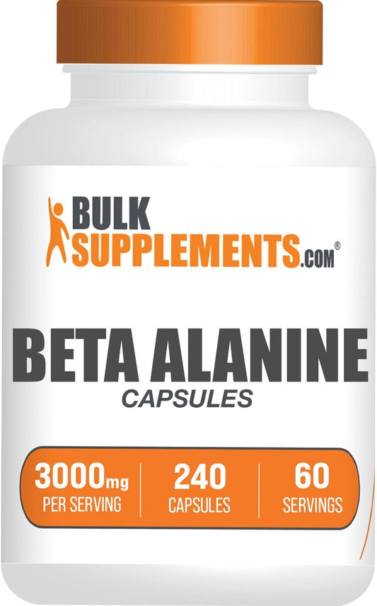 Beta Alanine 3000mg Capsules - Gluten Free Supplement, 240 Capsules - 4 Capsules per Serving