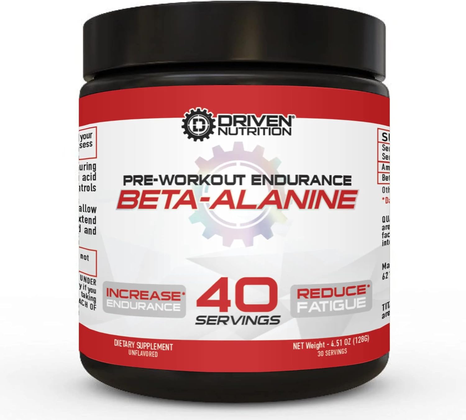 Beta Alanine Powder for Physical Endurance & Muscle Fatigue - Unflavored Preworkout Supplement for Weightlifting & Cardio