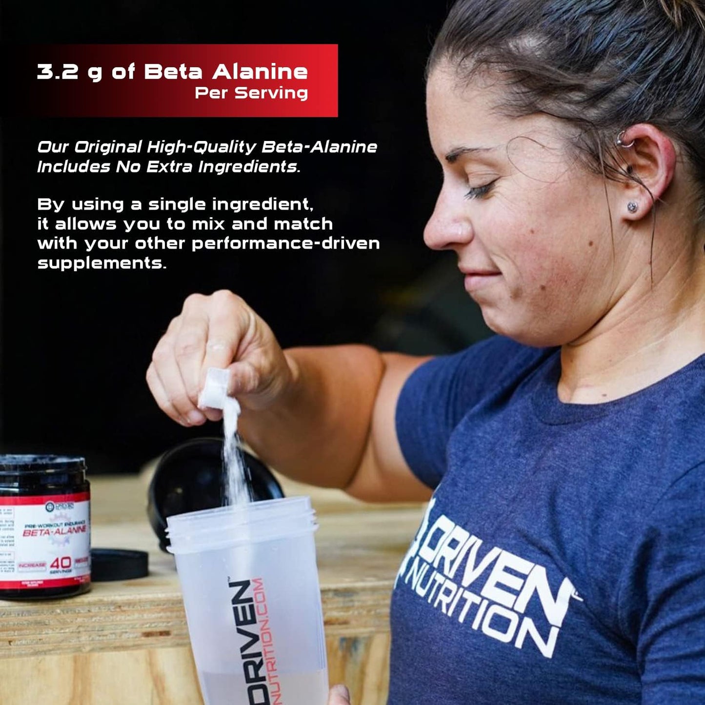 Beta Alanine Powder for Physical Endurance & Muscle Fatigue - Unflavored Preworkout Supplement for Weightlifting & Cardio