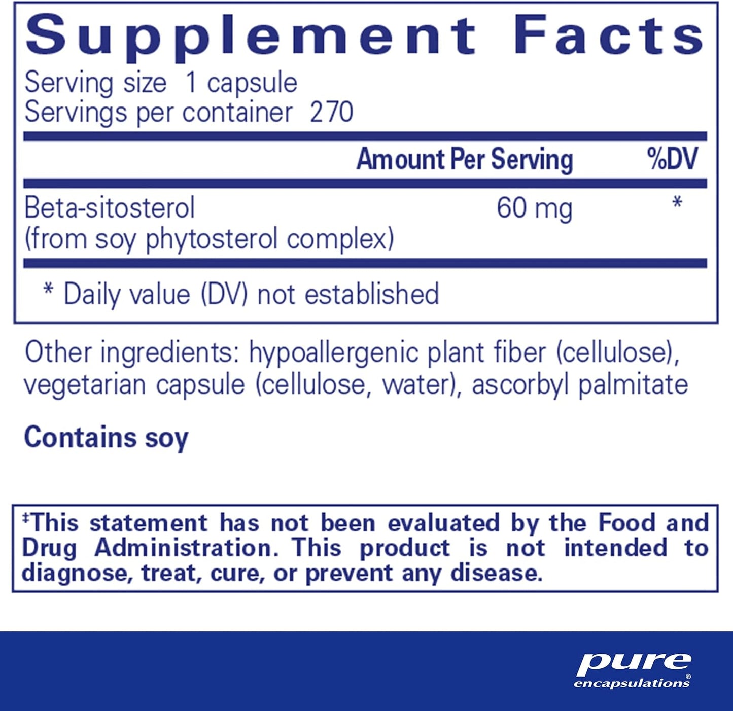 Beta-Sitosterol Supplement for Urinary Health - 270 Capsules by Pure Encapsulations