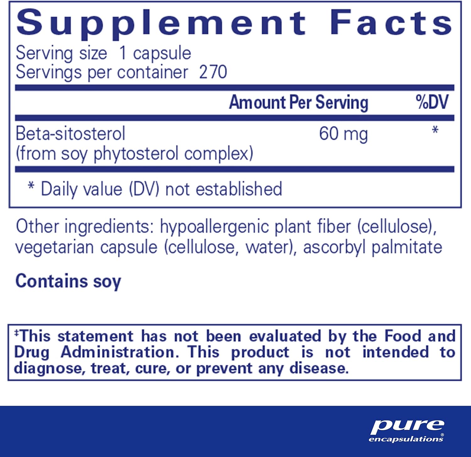 Beta-Sitosterol Supplement for Urinary Health - 270 Capsules by Pure Encapsulations