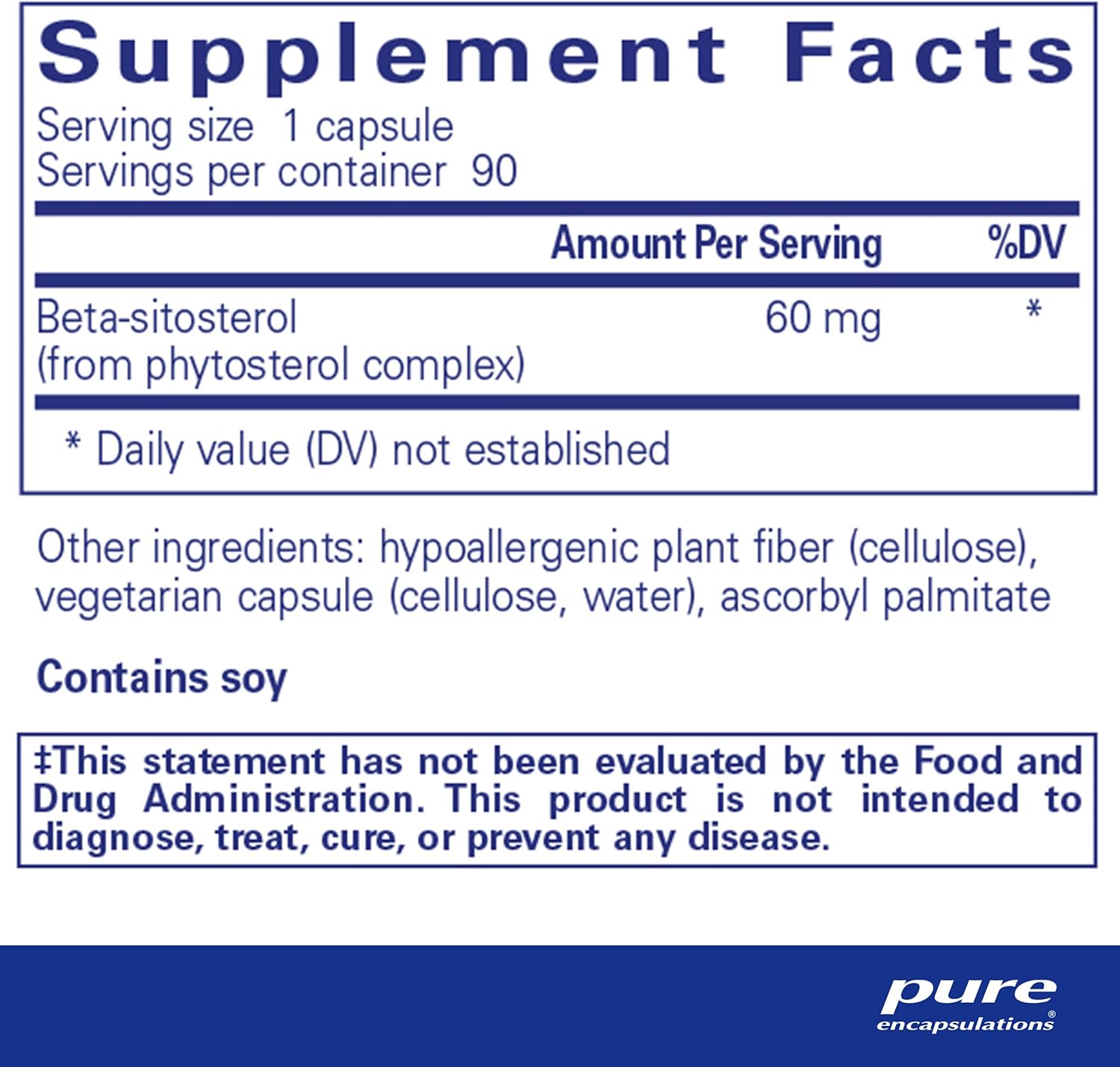 Beta-Sitosterol Supplement for Urinary Health - 90 Capsules by Pure Encapsulations
