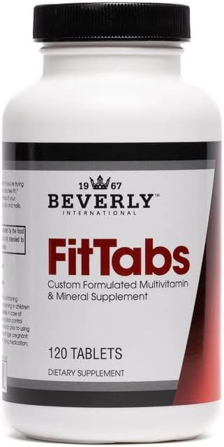 Beverly International Fit Tabs Daily Multi-Vitamin with Iron Peptonate, 120 Tablets - Promotes Mind and Body Health, 30 Servings.