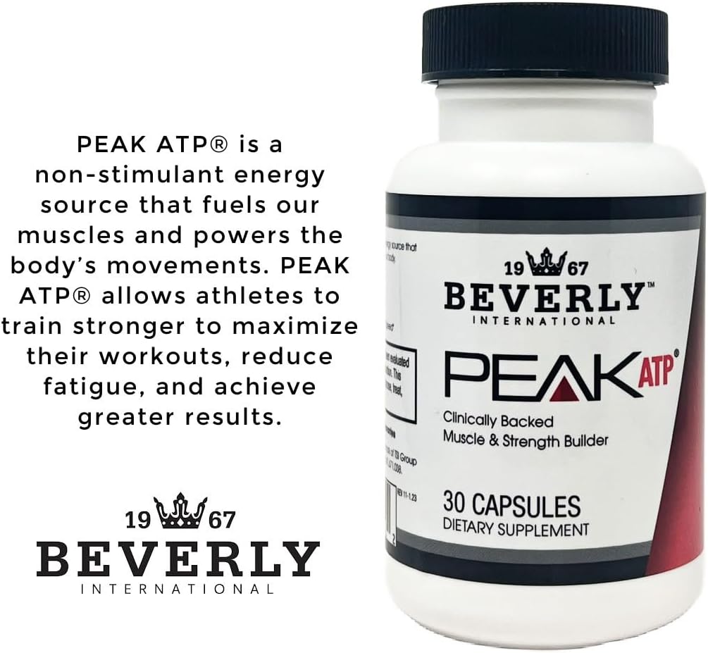 Beverly International Peak ATP® PRE-Workout Capsules - Boost Energy, Muscle Power, Strength, and Mass. Non-Stimulant Formula to Reduce Fatigue - 30 Count