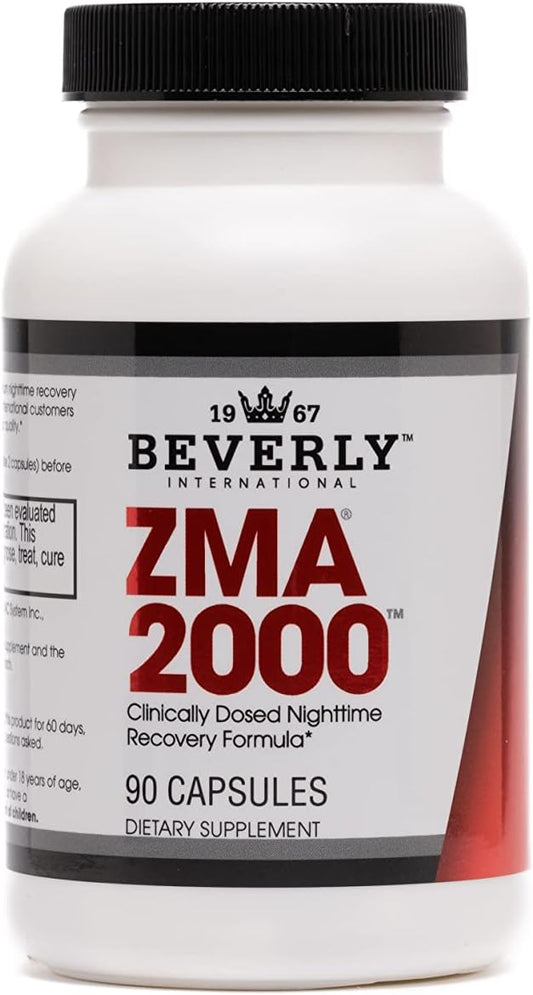 Beverly International ZMA 2000 Capsules - Boost Muscle Strength, Endurance, Immune Support, and Recovery with Zinc, Magnesium Aspartate, and Vitamin B6 - 90 Count