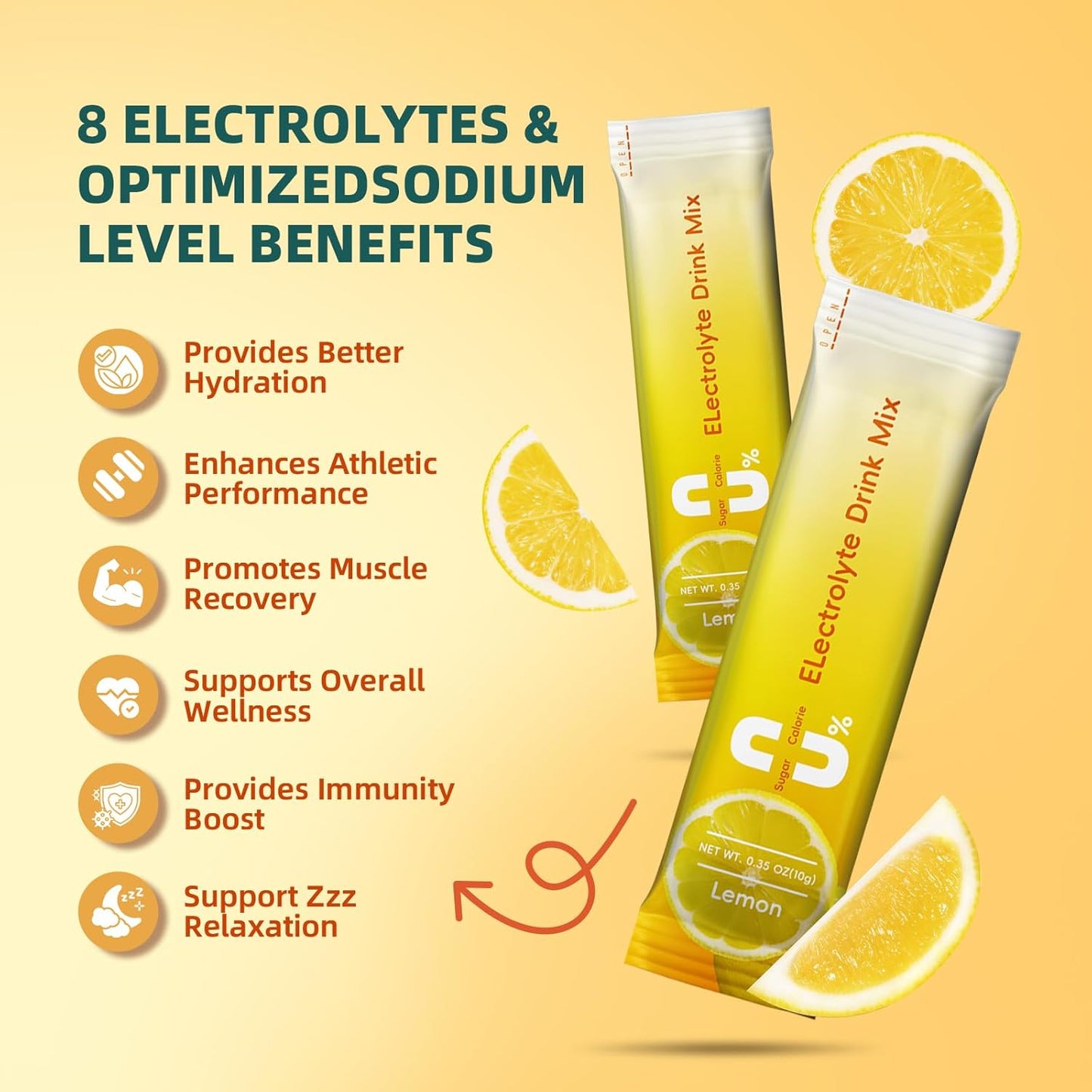 BEWORTHS Electrolyte Powder Mix with Potassium, Zinc & Magnesium - Sugar-Free Hydration Supplement - Keto & Non-GMO - 15 Packets