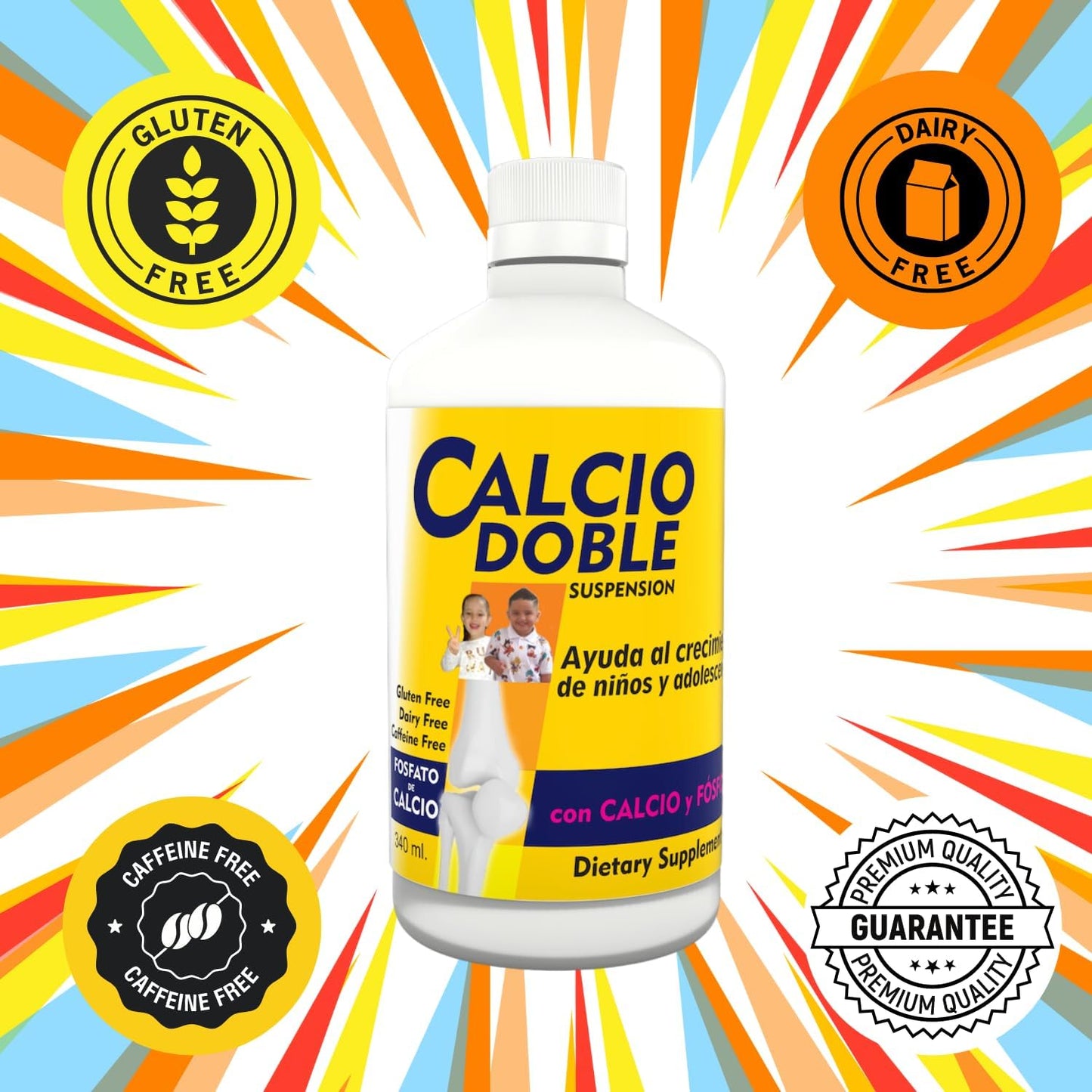 Beyodexa B Double Calcium with Calcium and Phosphorus for Kids and Teens, 11.5 fl oz