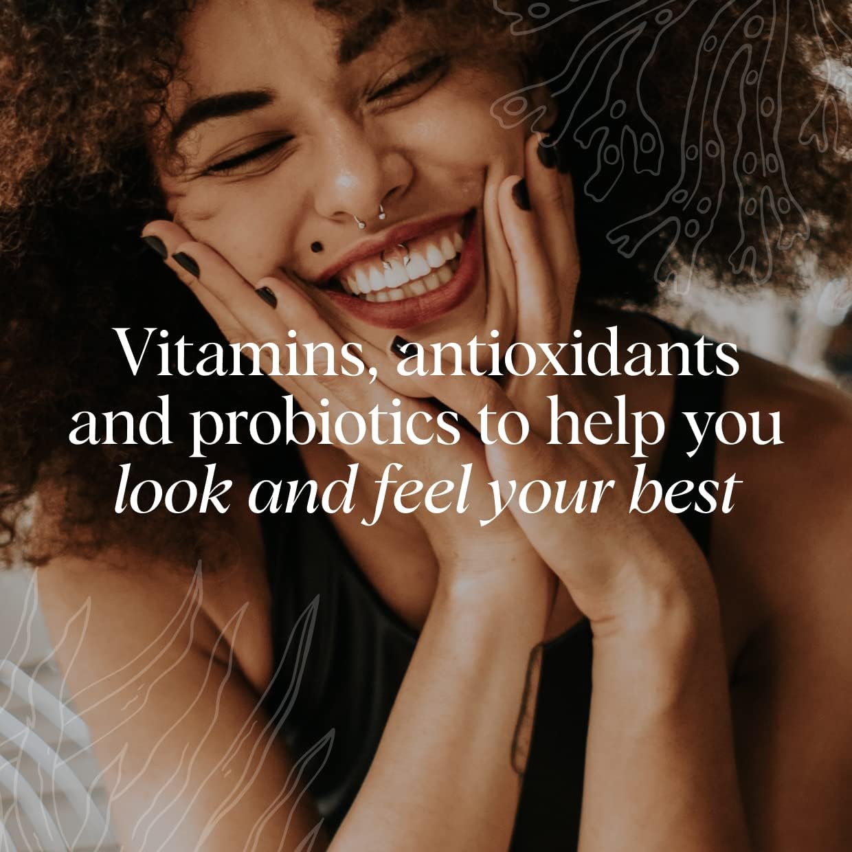 BeYouTiful Beauty Supplement for Healthy Hair, Skin & Nails - 60 Vegan Capsules with B Vitamins & Algae Extracts by Ora Organic